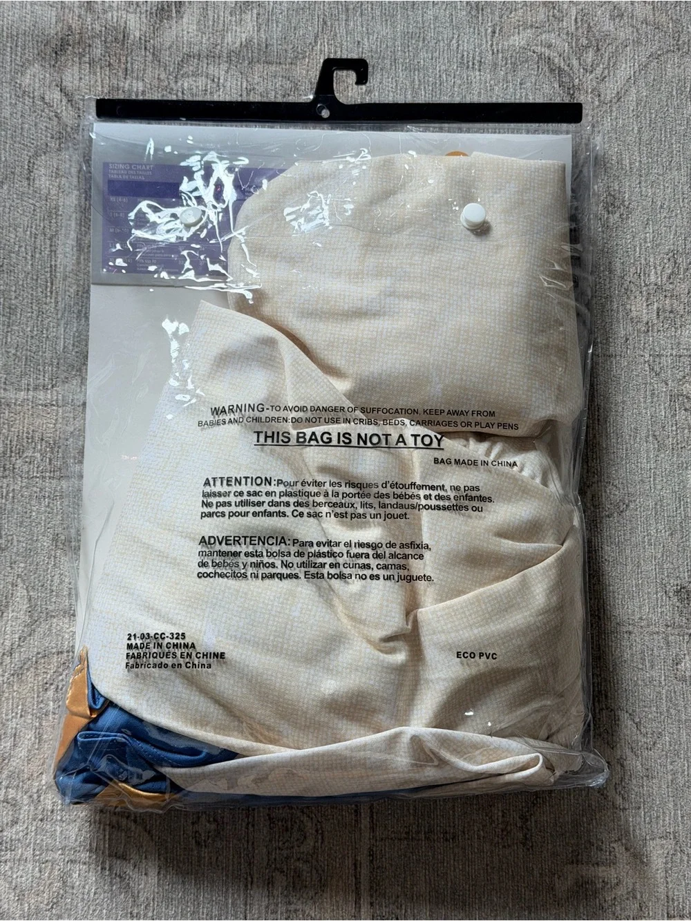 California Costumes Blue and Cream Mary Nativity outfit costume bible S